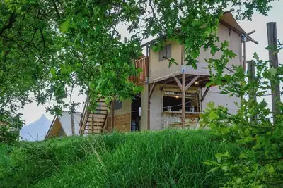 Image de Treehouse tent at the Regge with private sanitary facilities | 6 people