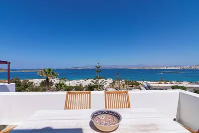 Seaside apartment at Kolimbithres with stunning sea views and easy town access.