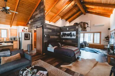 Riverfront Cabin with Glamping Hut