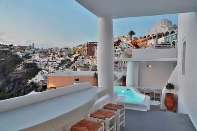Elegant Santorini Villa | 3 Bedrooms | Dream Villa Maria | Stunning Sea Views & 2 Private Terraces Each With Jacuzzi  | Fira