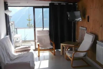 Image de Rez-de-chaussée, balcon, télévision, casier à ski, 25m², Orcières Merlette 1850