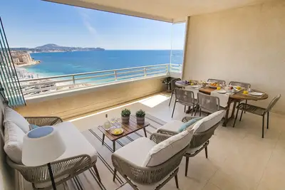 Image de Penthouse Ă 150 mt de la plage La Fossa avec vue sur la mer et piscine