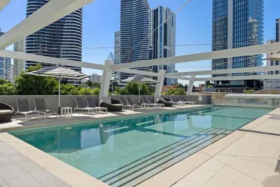 Broadbeach 1-Bed with Pool, Gym, Walk to the Beach