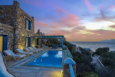 Image de Cycladic Style Villa in Kanalia - A/C, Private Terrace & Pool with Amazing Sea & Sunset Views!