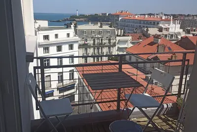 Image de Biarritz, 2 pièces vue exceptionnelle mer. \nCentre ville. 4 personnes 7 ème étage