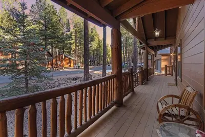 Resort Style Pine Top Cabin | Deck Views | Sleeps 12