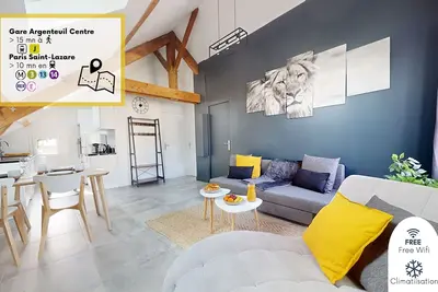 Image de Appart 4 couchages-10 min de Paris-clim-wifi
