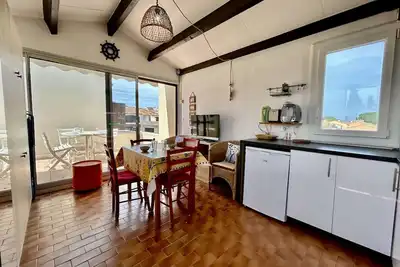 Image de Studio cabine avec piscine, terrasse et parking – 4 couchages à Saint-Cyprien Plage