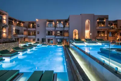 Image de Glorious Chersonisos Suite | Catherine Suite | Adults Only | Private Furnished Balcony or Terrace with Private Pool and Sea View | Two Shared Outdoor Swimming Pools | Furnished Sun Terrace | Shared Spa Facilities | Fitness Centre | Analipsi, Hersonis