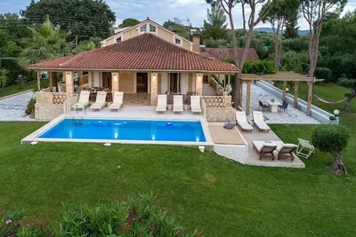 Beach front Villa with Attic and Private Terrace