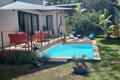 Image de Maison individuelle 6 personnes avec piscine à Capbreton au calme.