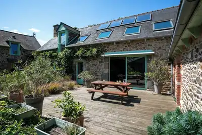 Maison de vacances 'Gîte à 3 min en voiture de la plage & 20 min à pied' avec terrasse privée