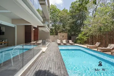 Image de Family-friendly Aldea Zama Poolside Condo, Smart Tv, Private Patio, Communal Bbq