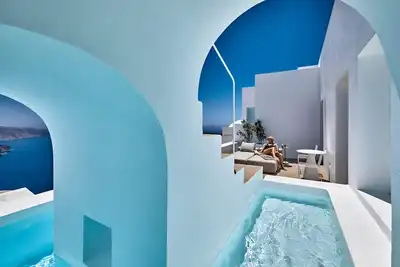 Image de Thrilling Santorini Apartment | Vanica Apartment | 2 Bedrooms | Private Furnished Terrace with Outdoor Jacuzzi with Spectacular Caldera and Volcano Views | 25is Martiou, Imerovigli