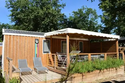 Image de Mobil-Home Premium 28m² - 2 chambres + Tv  + terrasse semi-couverte + draps + serviettes 4 personnes