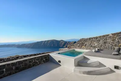 Incredible Santorini Suite | Elysia Suite | Breathtaking Sea Views | Private Furnished Terrace with Heated Plunge Pool | Adults Only | Imerovigli