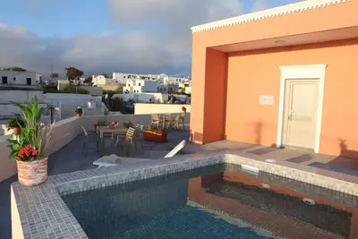 Breathtaking Santorini Villa | Villa Boromir | Suite with Private Furnished Terrace Overlooking the Sea | Private Hot Tub | Karterados