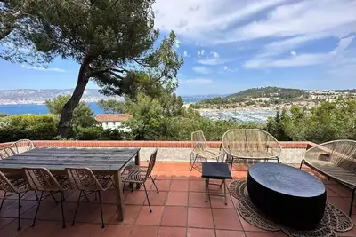 Villa vue mer, 3 chambres, terrasse, wifi