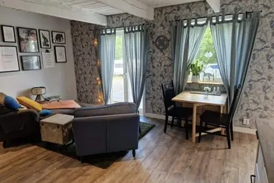 Countryside, two-level studio, built in an old barn.