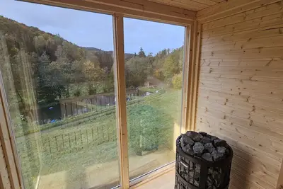 Image de Valley Chalet avec sauna et vue sur la montagne