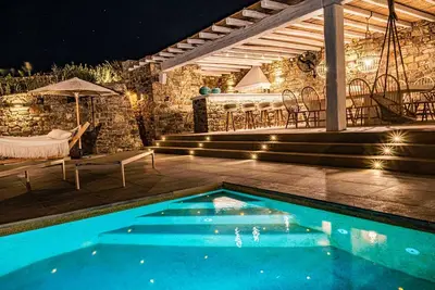 Image de Splendid Mykonos Villa | Villa Agape | 5 Bedrooms | Private Pool with Stunning Sea Views | Outdoor Lounge & Dining Area | Hot Tub | Kalafatis