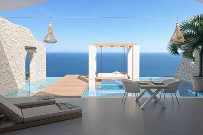 Image de Amazing Zakynthos Villa | Villa Newt | 1 Bedroom | Breathtaking Sea Views | Spacious Furnished Sun Terrace | Private Outdoor Pool | Shaded Outdoor Dining Area | Agios Nikolaos Aside