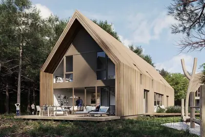 Image de Experience a luxurious getaway at the Group Lodge, accommodating 10 people with accessible facilities and a tranquil setting in Limburg, Belgium.