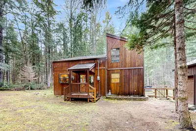Image de Dog-friendly forest cabin with private hot tub, gorgeous deck & fireplace