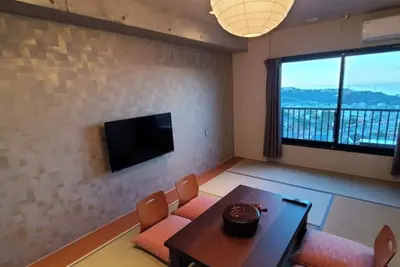 Image de Japanesestyle room sea side with a panoramic vi / Beppu Ōita