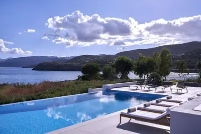 Luxury Seafront Crete Villa | Villa Gigi | 6 Bedrooms | Private Heated Pool | Breathtaking Sea Views | Home Cinema | Unique Location with Direct Access to Beach | Agios Nikolaos