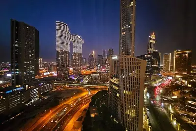 Image de Sunset, Address Skyview, Burj Khalifa from patio
