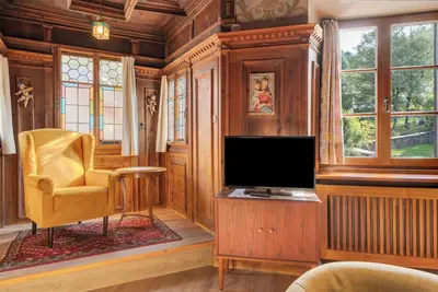 Image de Chambre 'Hirschen Fürstenzimmer' avec vue sur les montagnes, terrasse partagée et Wi-Fi