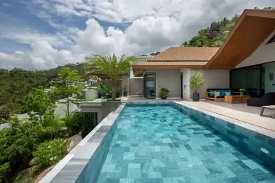 Image de Magnificent 4-bedroom retreat in Lamai with sea views, infinity pool, jacuzzi, and gym