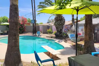 Image de Resort like upscale Boho design rental.