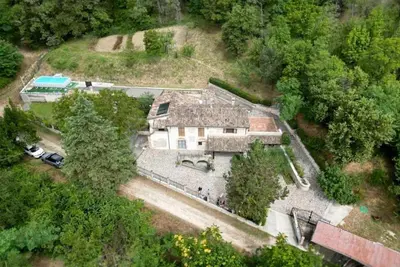 Image de Maison de vacances 'Mulino Brandolini' avec vue sur les montagnes, piscine privée et Wi-Fi