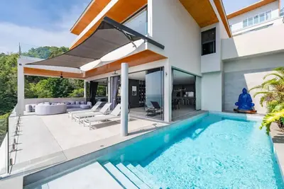 Luxurious 5-bedroom villa in Plai Laem with sea views, saltwater pool, and daily maid service