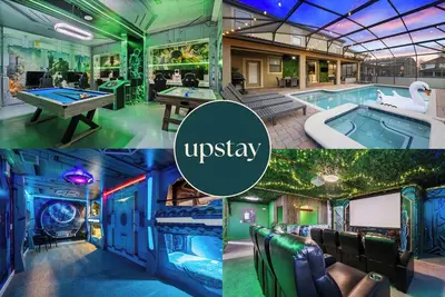Image de Upstay: Movie-Themed Mansion w Arcade\/Pool\/Hot Tub