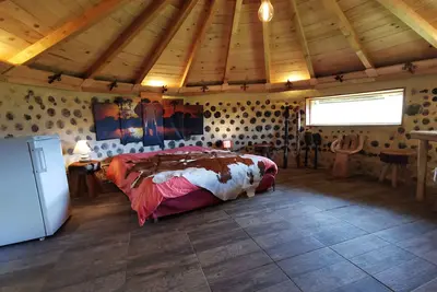 Image de Caravane 'Case Africaine' avec vue sur la montagne, terrasse partagée et Wi-Fi