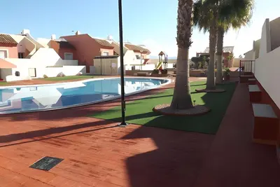 Image de Maison de vacances 'Olé Mazarrón' avec vue sur la montagne, piscine partagée et Wi-Fi