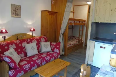 Image de À 50m des remontées, 4ème étage, vue montagne, balcon, casier à ski, 21m², Valfréjus