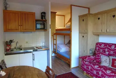 Image de À 50m des remontées, 2ème étage, vue vallée, balcon, casier à ski, 21m², Valfréjus