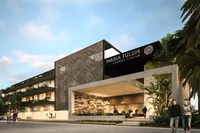 Image de New luxury gated 2 bedrooms condo with rooftop pool in Aldea Zama on Ave Coba