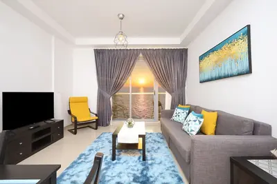 Image de Full sea sunset view, Marjan Island, beach, 1 bed