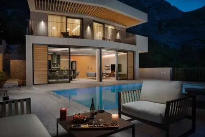 Image de Villa moderne cinq étoiles de 3 chambres pour 6+2 personnes, avec piscine