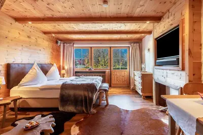 Image de Studio 'Chalet Alpenherz' avec vue sur les montagnes, balcon et Wi-Fi
