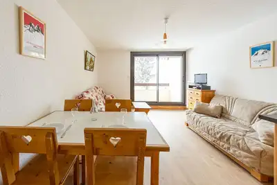 Image de Studio confortable au pied des pistes, balcon sud