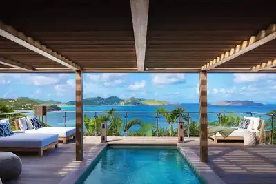 Image de Beautiful 4-bedroom bohemian-style villa with sea view, perfect for sunset lover