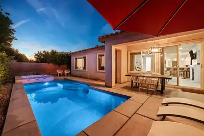 Stylish Indio Sanctuary w/ Heated Pool & Spa!