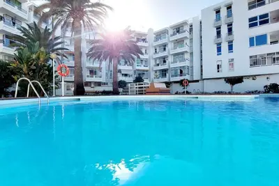 Centrally located, with beach and pool