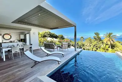 Image de Villa Vanille, vue mer et îlet avec piscine